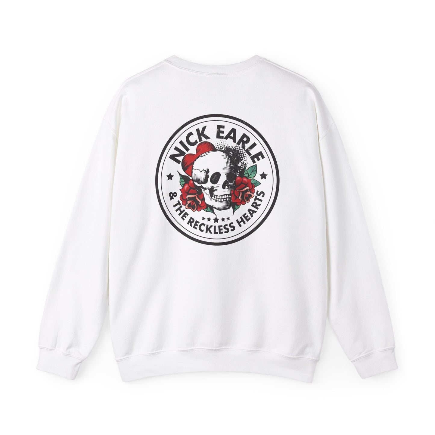 Nick Earle & The Reckless Hearts Skull Crewneck Sweatshirt - Unisex Heavy Blend