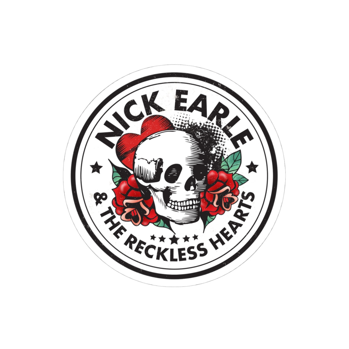 Nick Earle Skull & Roses Kiss-Cut Stickers