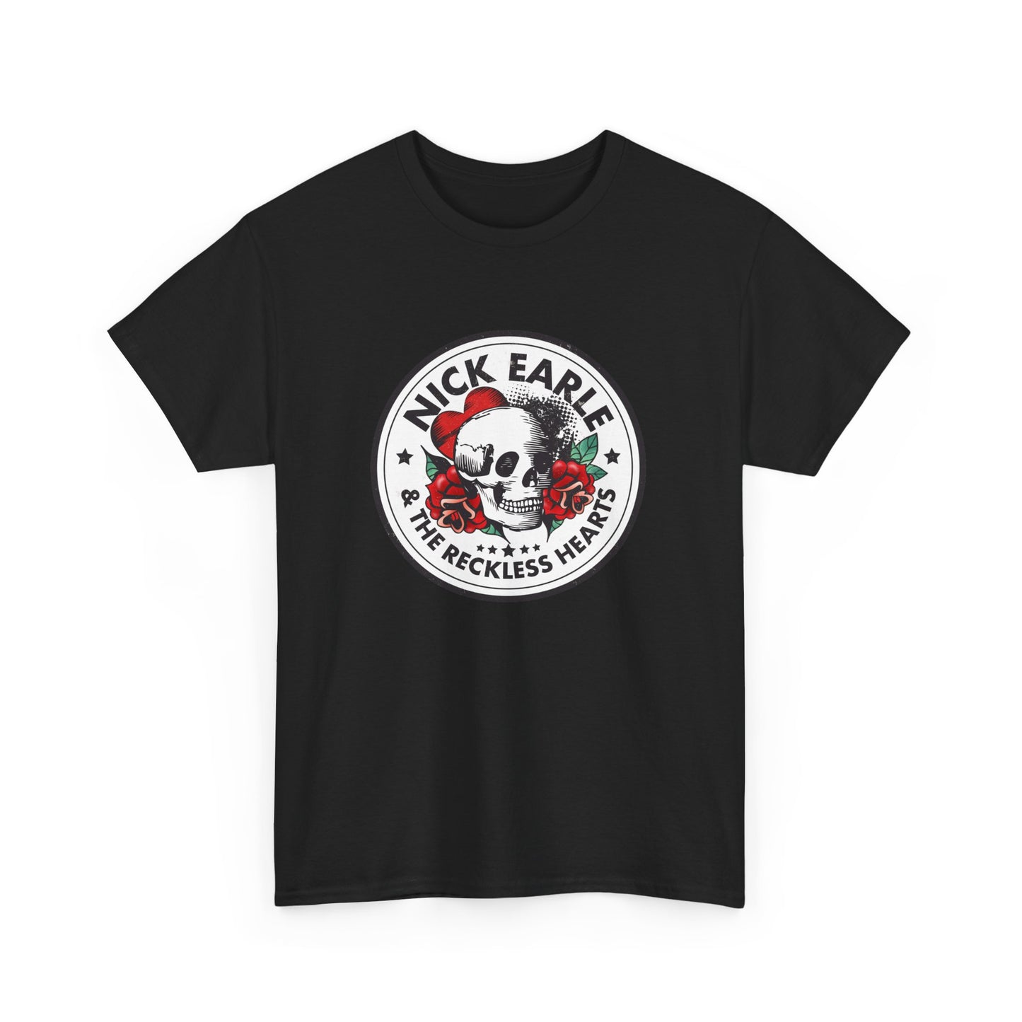 Nick Earle & The Reckless Hearts Unisex Heavy Cotton Tee - Rock Band Graphic T-Shirt