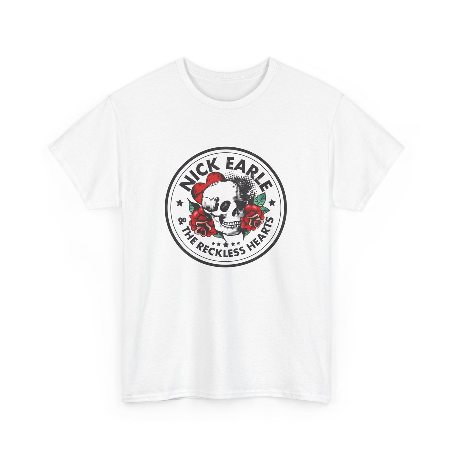 Nick Earle & The Reckless Hearts Unisex Heavy Cotton Tee - Rock Band Graphic T-Shirt